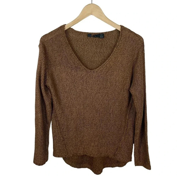 RDI V-Neck Faux Suede Elbow Patch Sweater - Picture 2 of 11